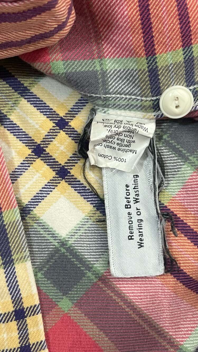 J.Crew Trade And Company Sporting Goods Men's Plaid Flannel Button Down Shirt Si View 5